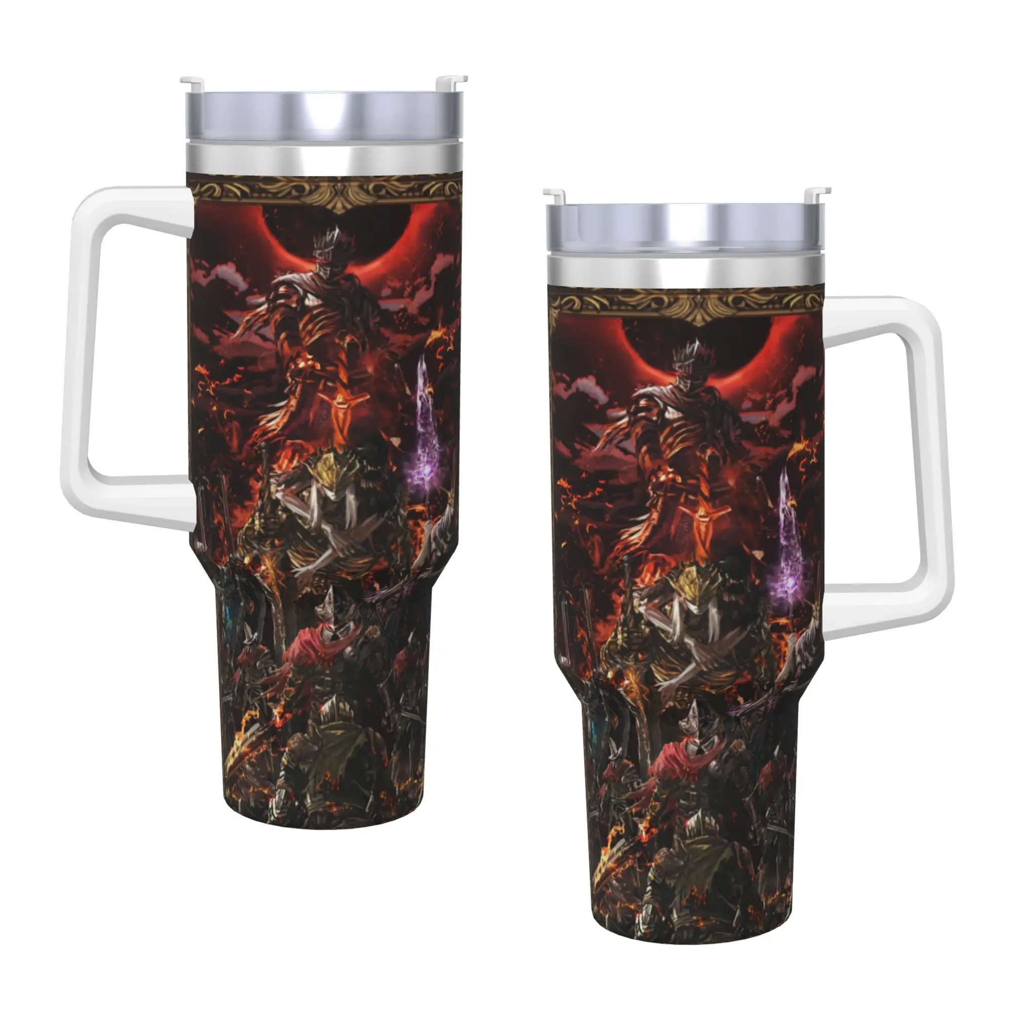 Elden Ring Stainless Steel Tumbler  Driving Thermal Cups With Straws and Lid 40oz Mugs Cup Cold and Hot Water Bottle
