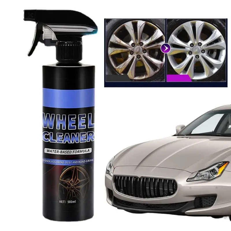 

Tire And Wheel Cleaner Car Rim Cleaner Rinse-Free 500ml Car Cleaning Supplies Cleaning Agent For Vehicles Trucks Minivans