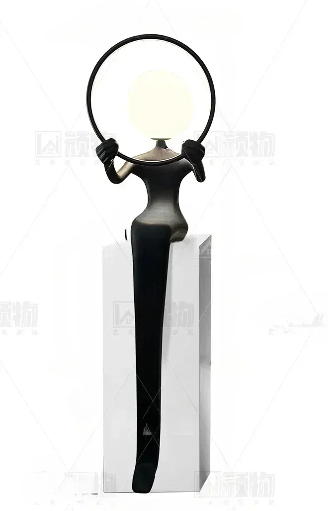 Welcome Figure Sculpture Floor Lamp Abstract Humanoid   Hall Sales Department Soft Decoration Art Large OrnamentsHY