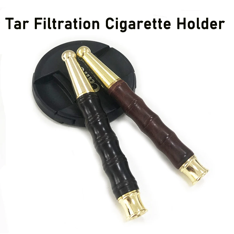 New Clip For 6 8mm Cigarette Mouthpiece Wood Popular Smoking Holders Microfilter Recirculating Tobacco Filter Gadgets for Men