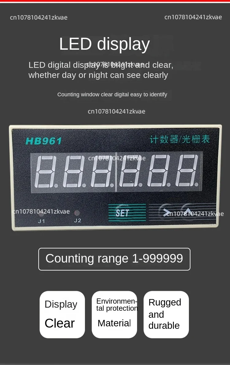 HB961 Electronic 6-digit Digital Display Intelligent Reversible Counter Meter Raster Table 2 Group Output and HP961