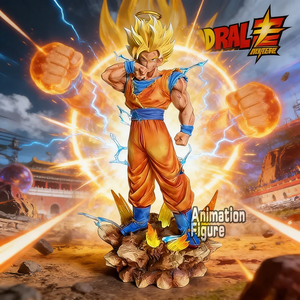Figura de Anime Dragon Ball Z de 33 cm, Super Saiyan 2 Goku, Figuras de Acción de PVC, Estatua, Adorno de Escritorio, Colección de Modelos, Juguetes, Regalos