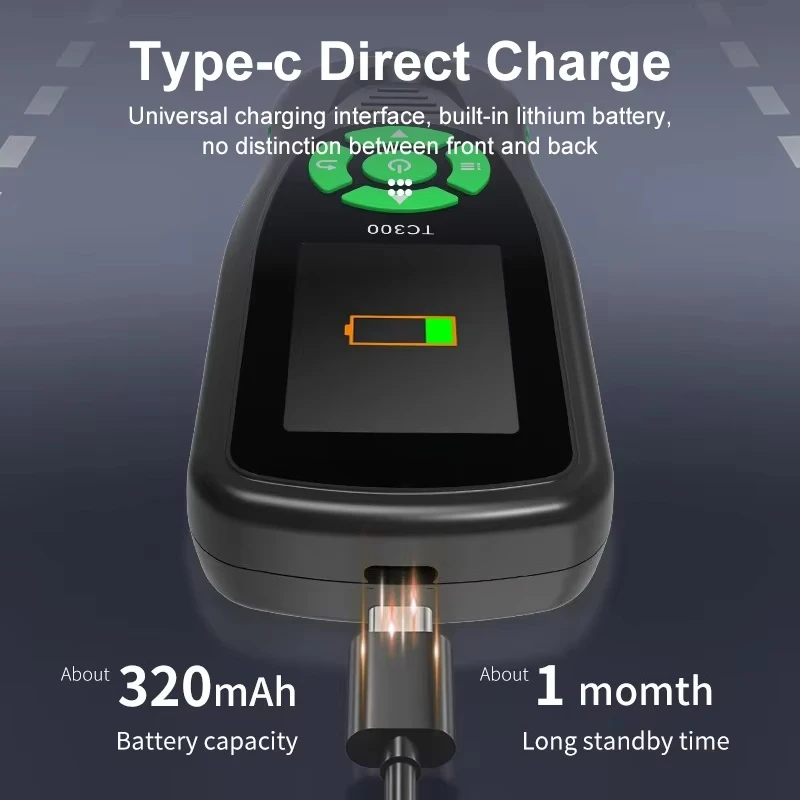 TC300 High Accuracy Coating Thickness Gauge Digital Meter Tool for Automotive Paint F/NF Automatic Detection