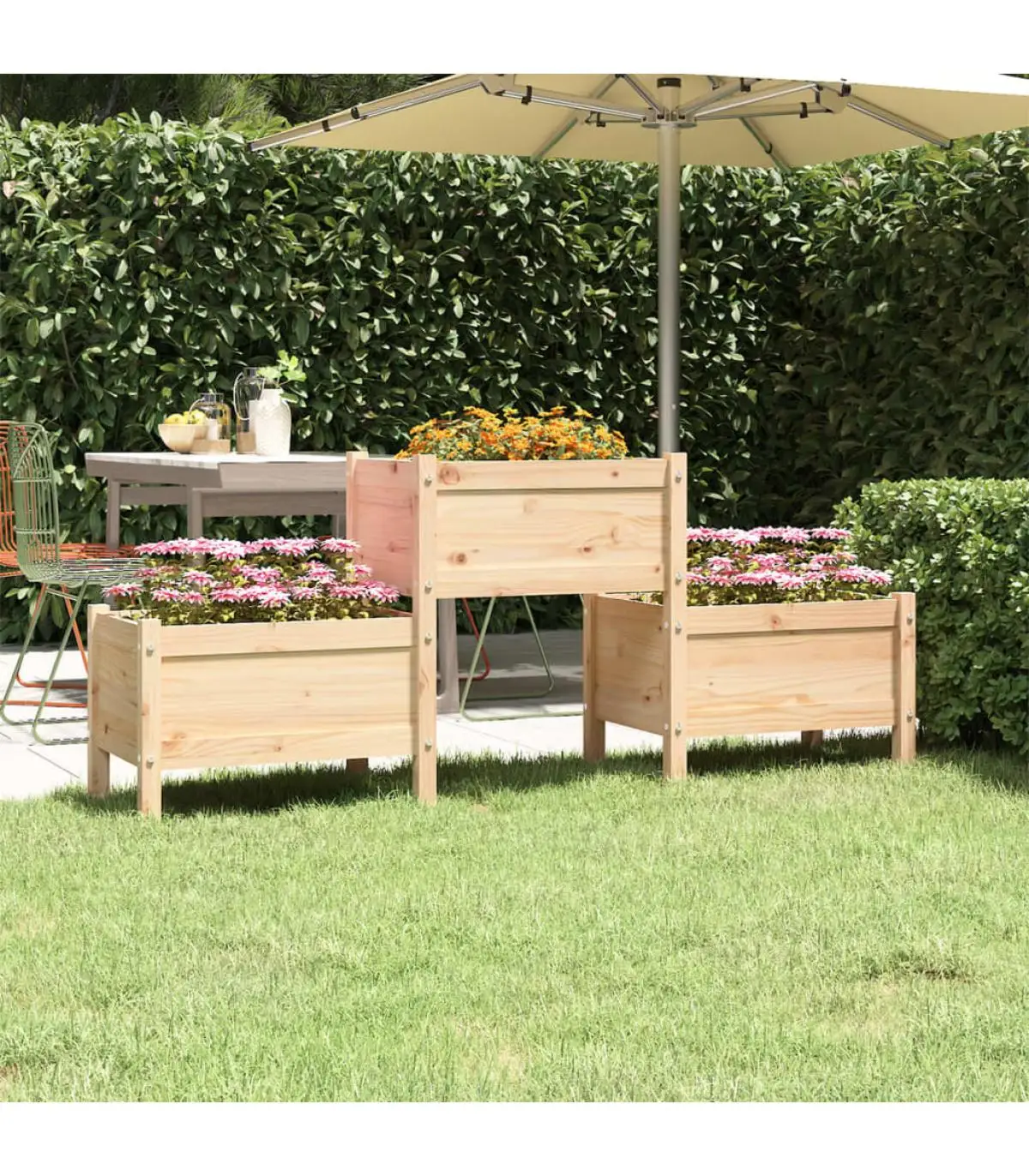 Planter pots and planters solid pine wood planter 178,5x44x75 cm