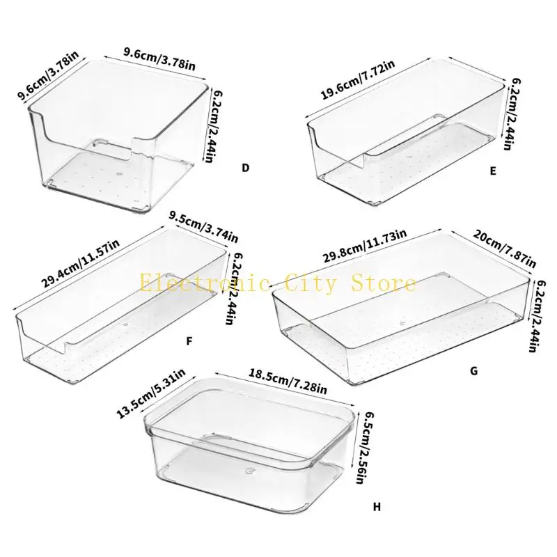 Assorted Size Drawer Organiser Trays Drawer Storage Bins for Makeup Bathroom HU8D