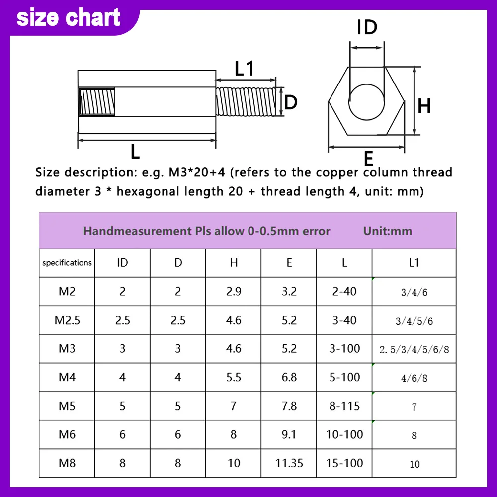 M4 M5 M6 M8 Male-Female Hex Brass Motherboard Standoff Hexagonal PCB Support Rack Stud Mount Column Spacing Screw Bolt 2-10pcs