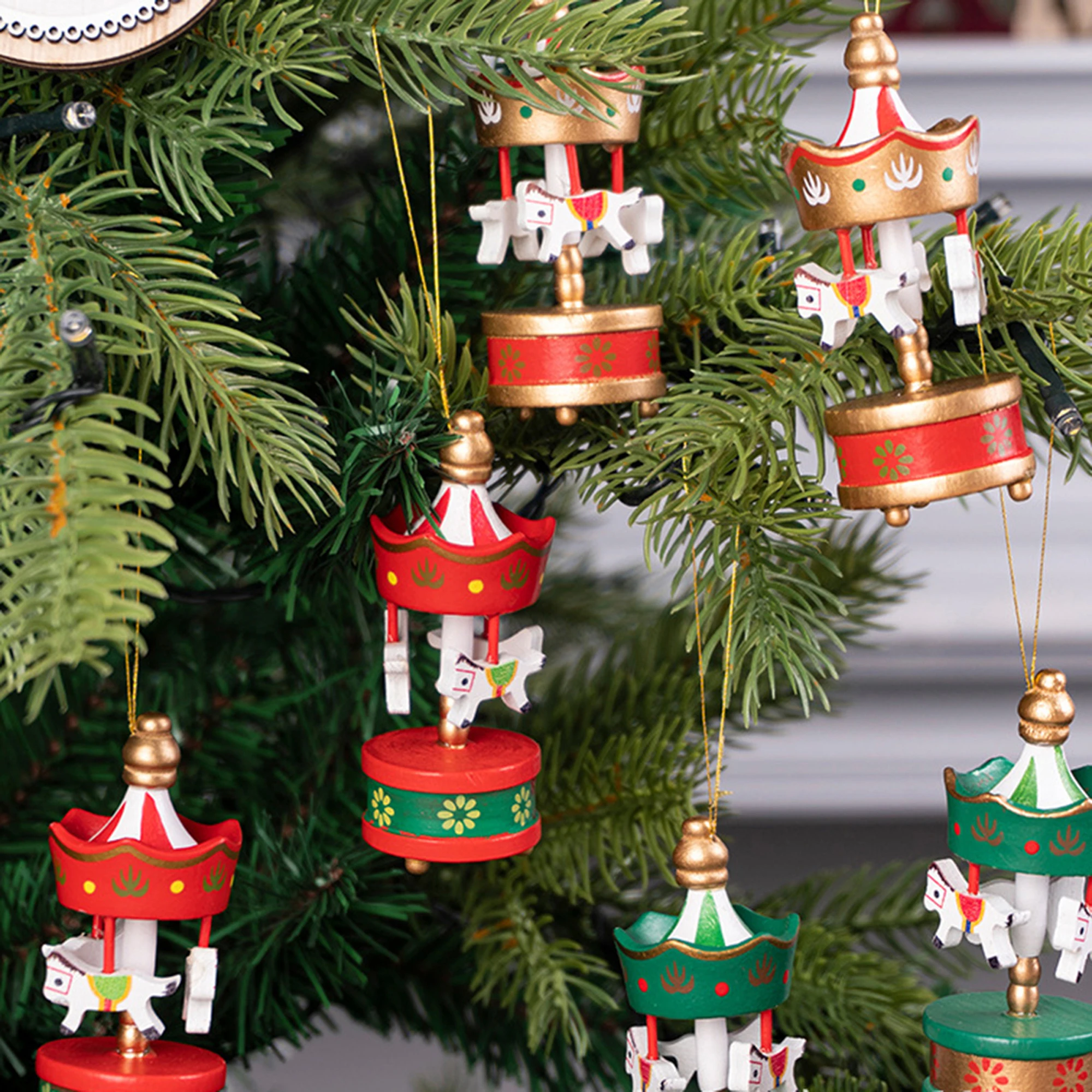 Ornement de noël rustique en bois de renne, pour suspendre sur une fenêtre d'arbre, une mur de porche ou une cheminée