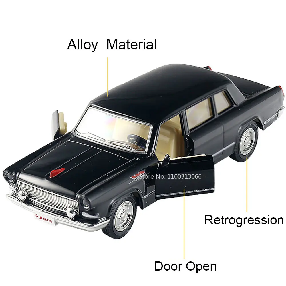 MAKEDA 1:43 HongQi CA770 합금 자동차 모델, 다이캐스트 및 장난감 차량 시뮬레이터 클래식 풀 백 2 도어 옵션 금속 자동차 어린이 선물