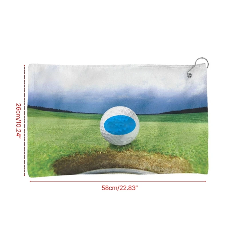 Serviette nettoyage balle golf en microfibre, avec Clip, serviette Golf vierge par Sublimation