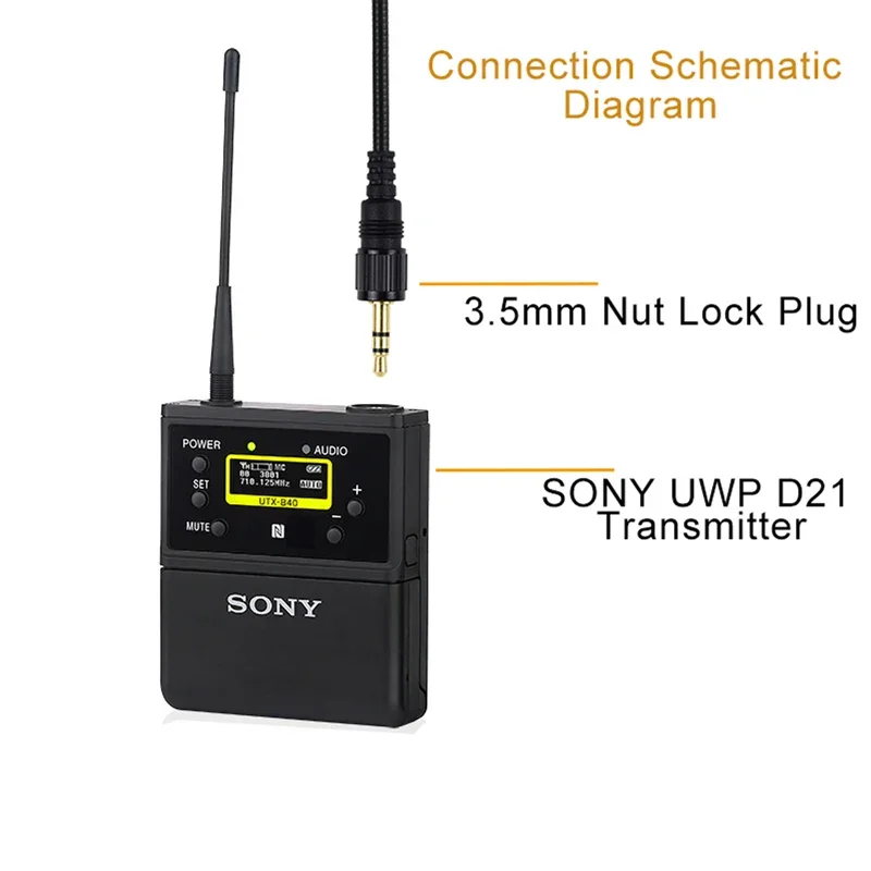 Imagem -04 - Microfone Condensador Omnidirecional Gooseneck Sistema sem Fio Compatível para Sony Utx-b1 b2 B03 40 Uwp v1 D11 D21