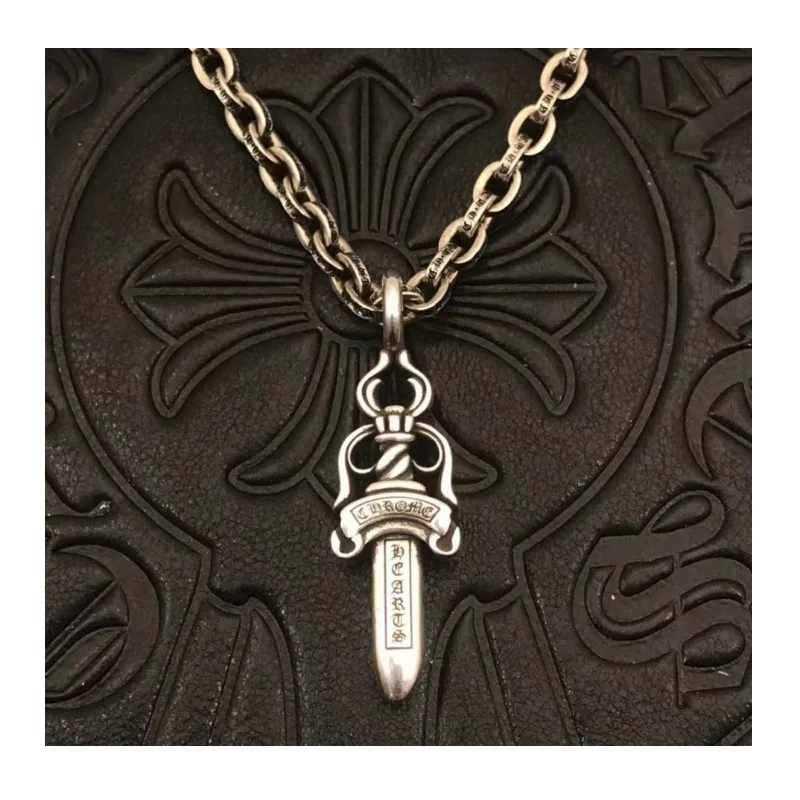 

Chaoxuan Necklace Men's and Women's Medium Double-sided Sword Necklace Pendant Retro Sweater Chain Jewelry