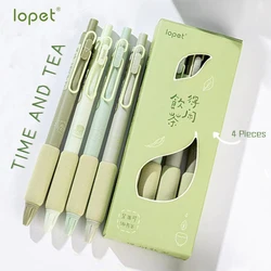 4 Pcs/Set Green Tea Series Gel Pens Smooth Writing Quick Dry Black Ink Pen for School Student Writing  Stationery Supplies