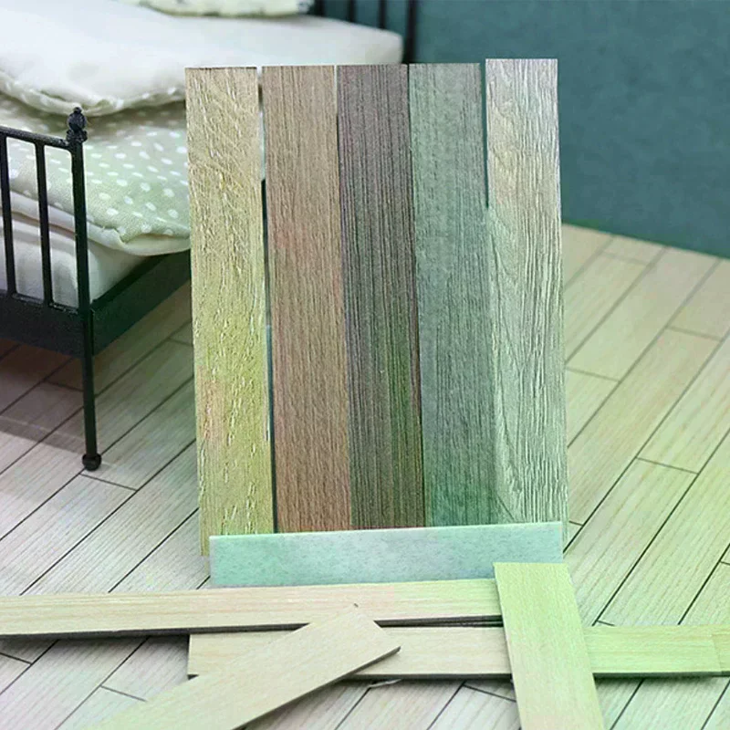 1:12 10PCS  Wall Floor Decor Mini Floor Boards Dollhouse Floor Tiles Miniature Wooden Flooring Doll House Furniture