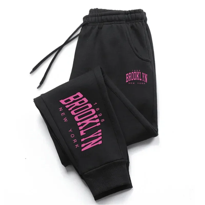 2025 New Arrival Women's Urban Fashion Sweatpants All Season Home Outdoor Casual Sports Jogger Pants Y2K Pink Brooklyn Trousers