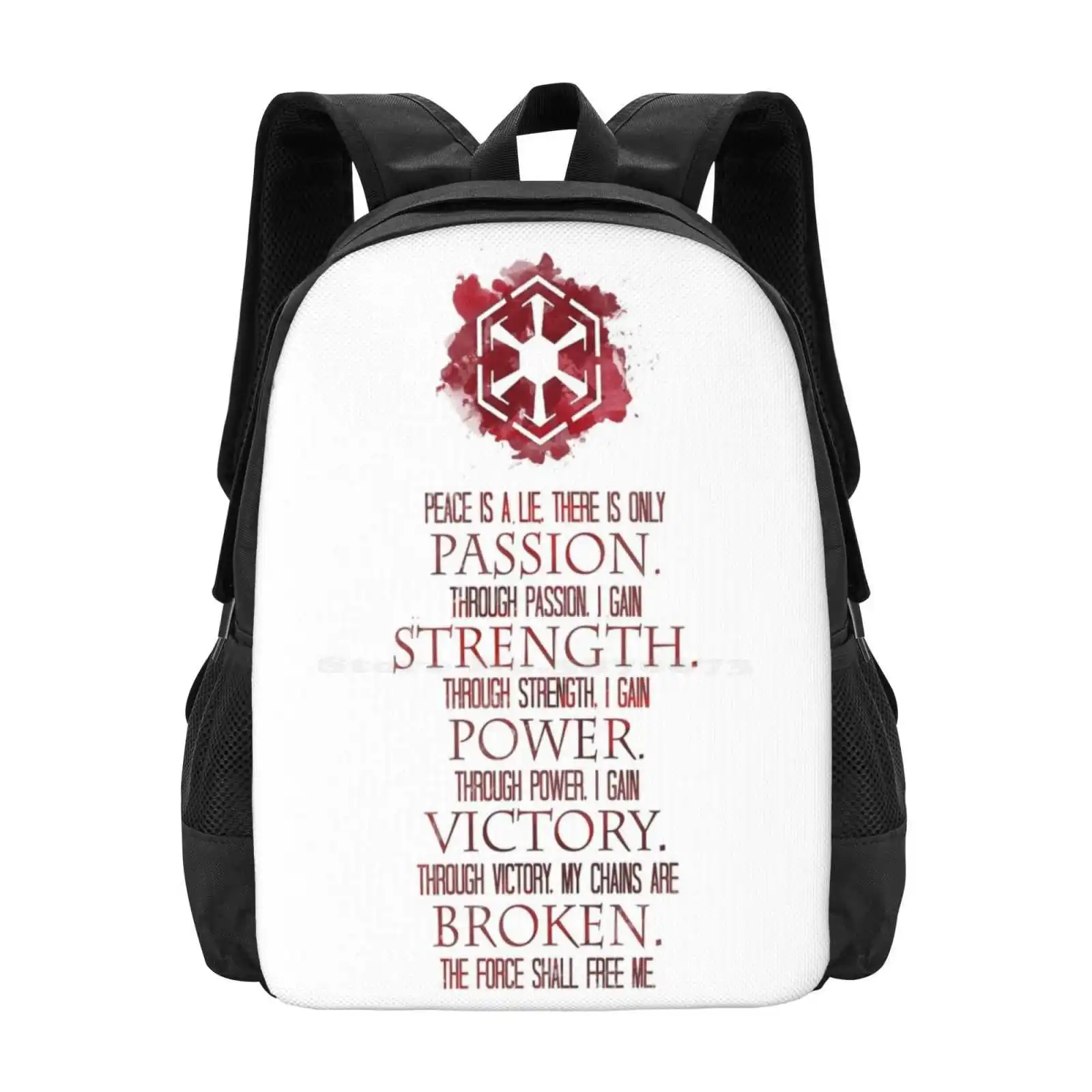 The Sith Code School Bag Big Capacity Backpack Laptop Sith Code Sith Symbol Sith Lord Sith Skin Sith Laptop Sith Tablet