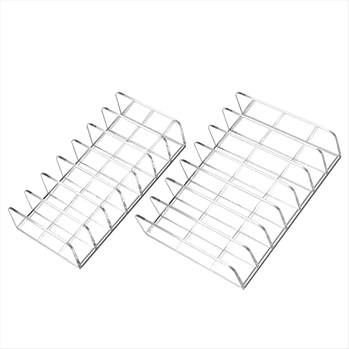 COFA 2 Pack Acrylic Makeup Eyeshadow Palette Organizer,7-Slot Display Case, Cosmetic Display Storage Holder Fit CD,Phone Case