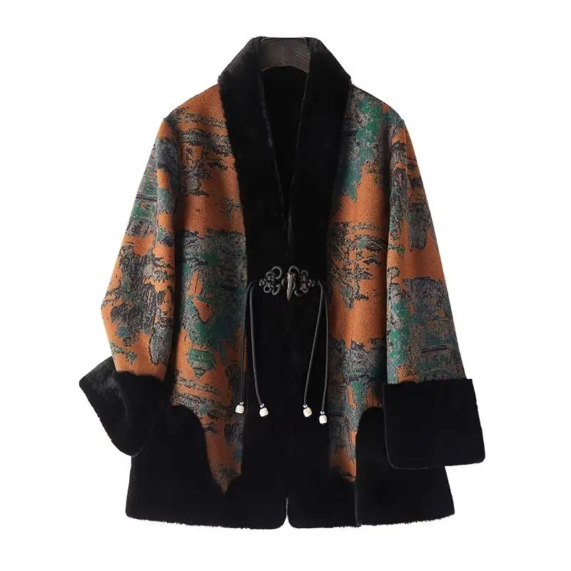 Abrigo de Piel Sintética de Lujo Vintage para Mujer, Abrigo Forrado de Piel para Otoño e Invierno, Abrigos de Piel Sintética, Chaqueta Reversible de Visón Dorado, Chaqueta Esponjosa de Moda
