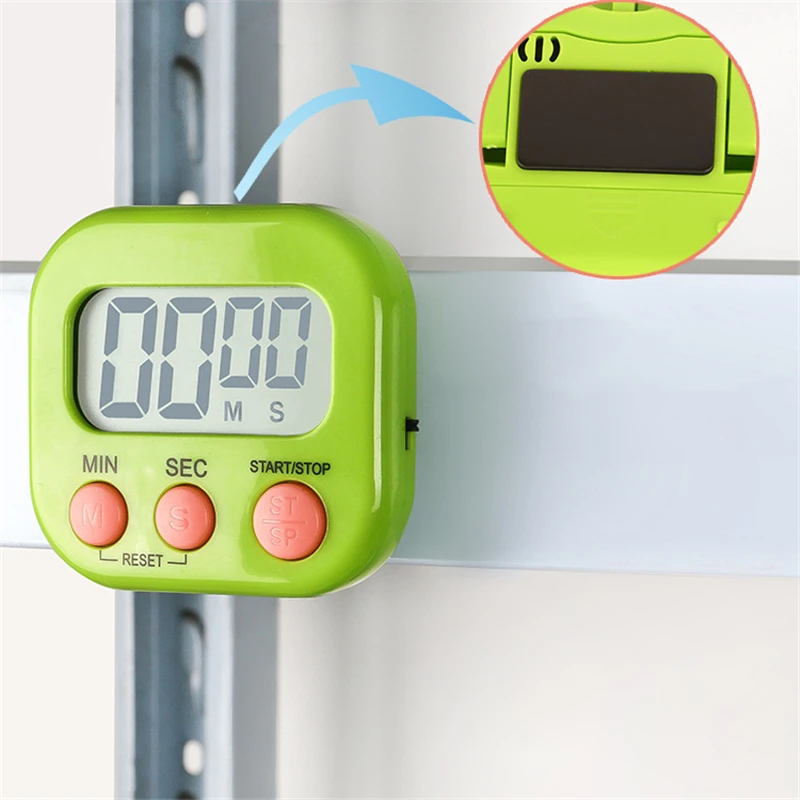 Magnetic LCD Digital Kitchen Countdown Timer Stopwatch with Stand Practical Cooking Baking Sports Alarm Clock Reminder Tools