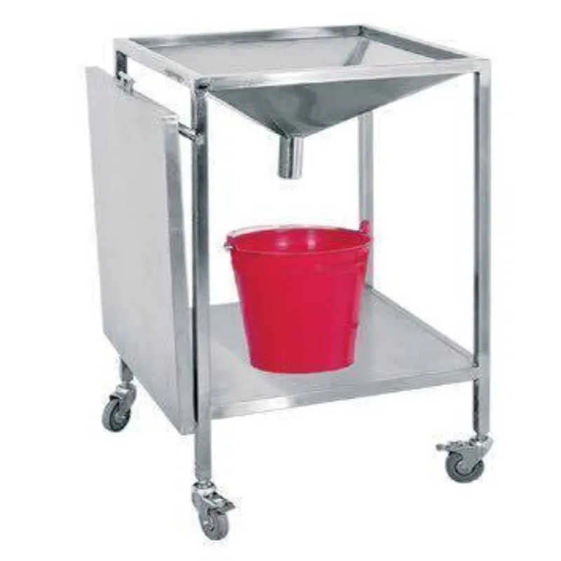 Medical Thickened Stainless Steel Debridement Car Square Double Layer Cleaning Car Surgical Nursing Treatment Car with Bucket Ri