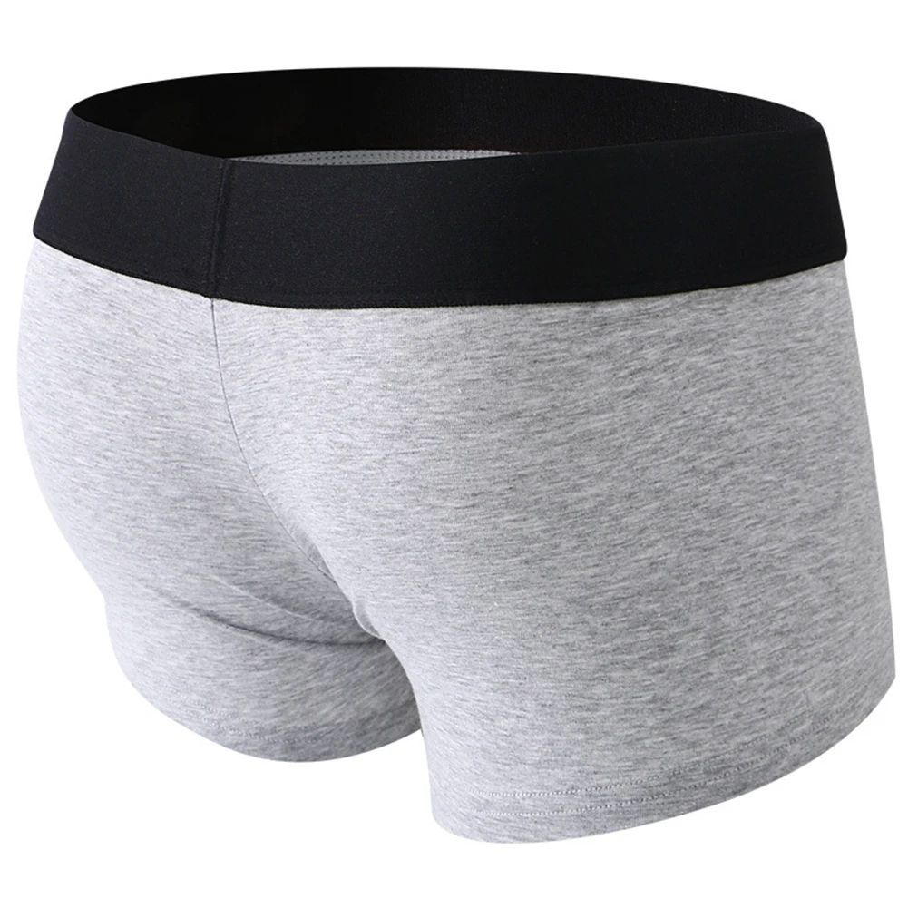 Mens Sexy Trunks Hole Pouch Bulge Underpants Male Low-Waist Underwear Breathable Boxer Briefs Lingerie Panties Cotton Shorts