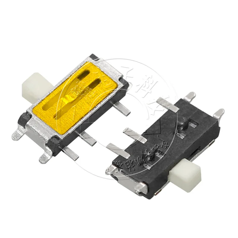 50Pcs/Lot 7-pin 2-gear Horizontal Patch Toggle Switch Dust Belt Horizontal Groove Mini Sliding Switch Handle 1.5mm MSKT-12C02