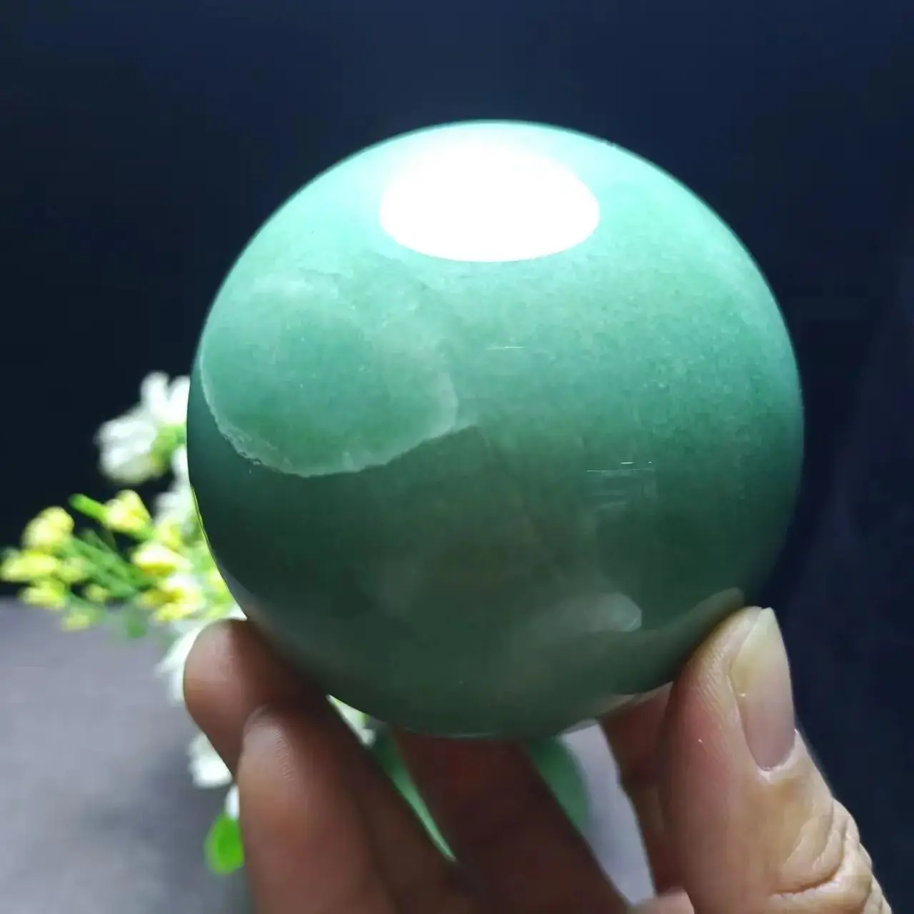 Naturally Green Dongling Ball, Quartz Crystal Ore Ball, Mineral Reiki Healing Stone, Degaussing Energy Divination Ball