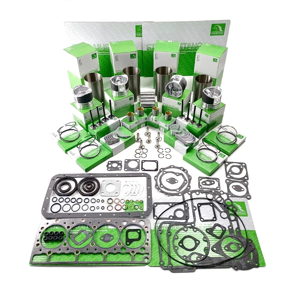 Втулка цилиндра V1200 15531-02310 Поршень 15732-21112 Комплект прокладок кольцевого клапана Втулка подшипника для комплекта деталей для капитального ремонта двигателя Kubota