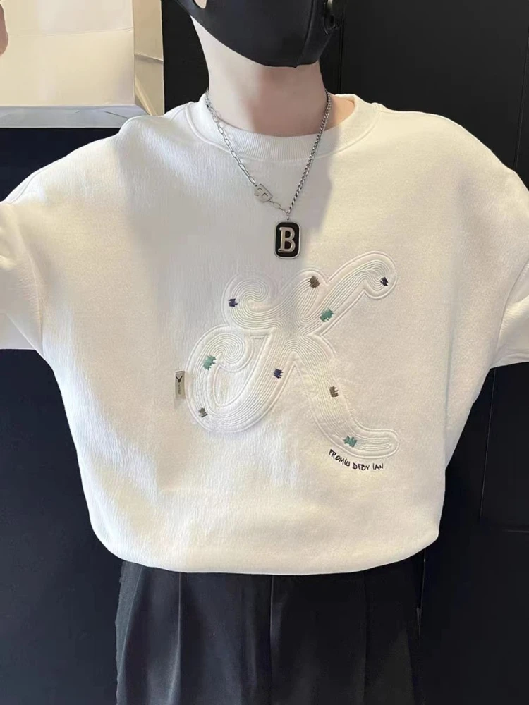 

Мужской пуловер с принтом, повседневный корейский стиль, круглый вырез, эстетичная осенне-зимняя хлопковая одежда, предложения, свободные топы, мужская толстовка в стиле эмо