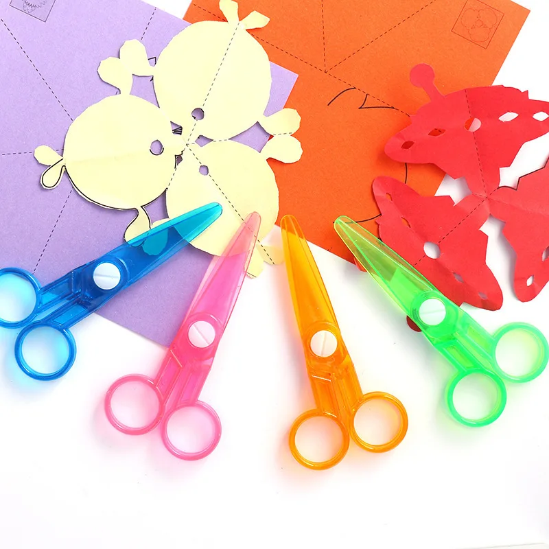 Transparent Plastic Material Safety Scissors for Primary School Students In Kindergarten Paper Cutting Scissors