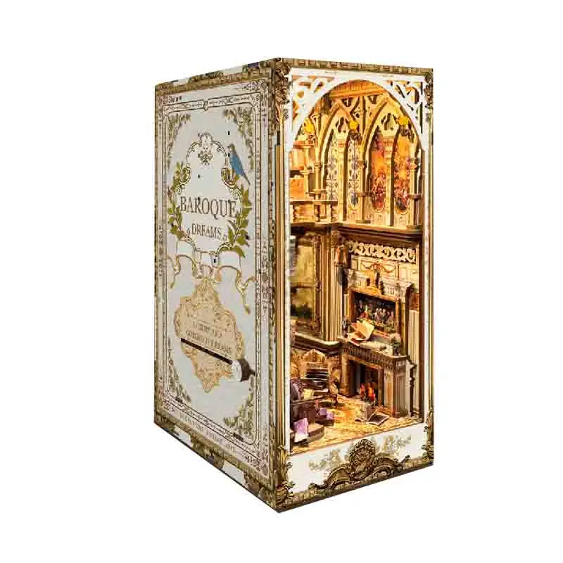 

Деревянная книжная полка «сделай сам», вставка, миниатюрные модели, наборы ретро-прид, книжная полка, подставка для книг ручной работы для друзей, рождественские подарки