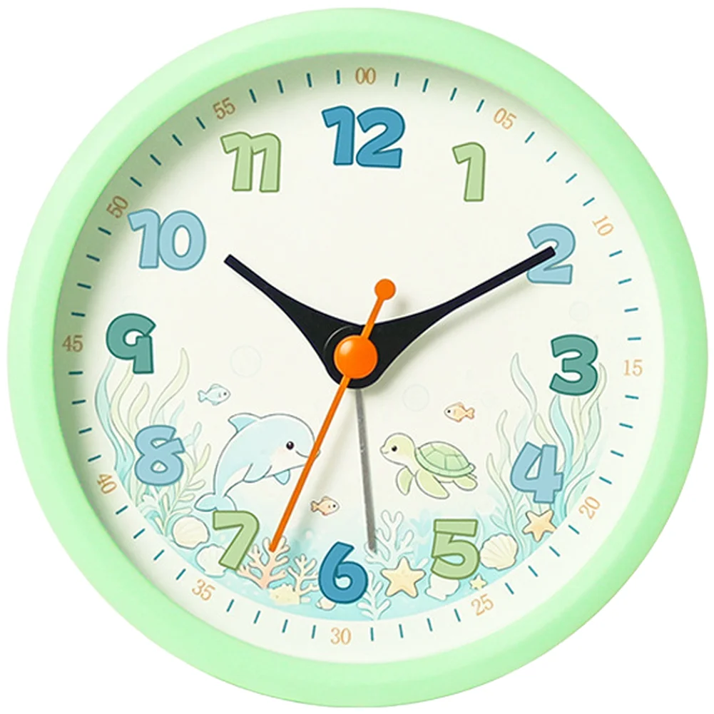 Cute Cartoon Alarm Clock With Night Light Loud Ring For Students Battery Operated Desk Bedside Table Clock