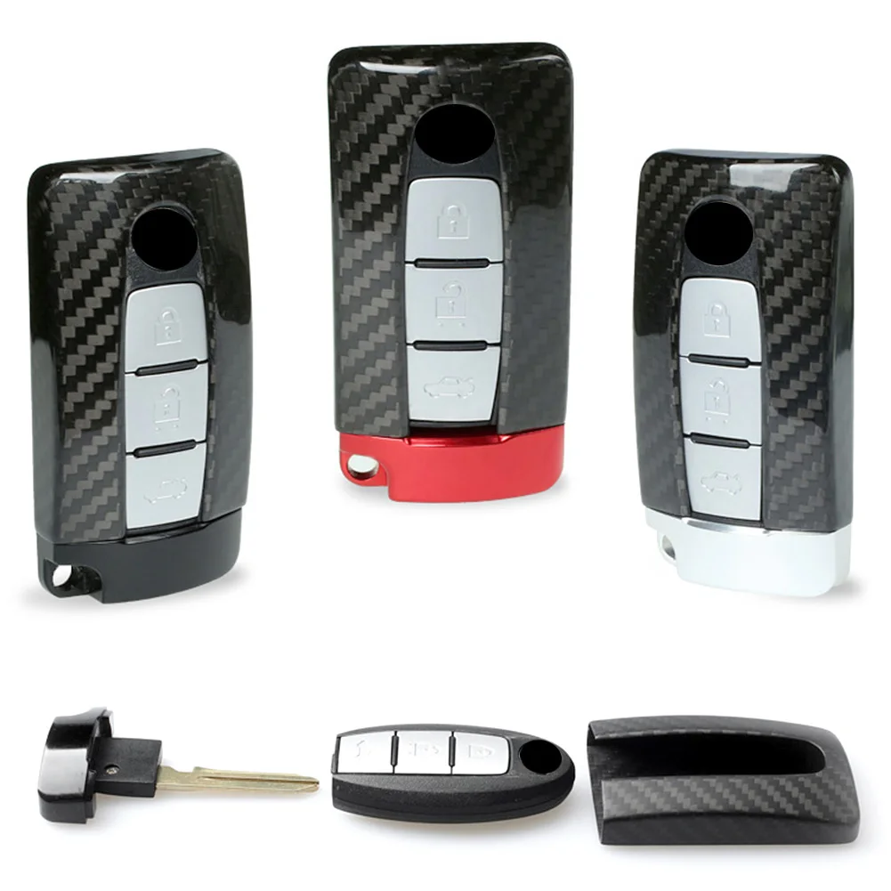 Carbon Fiber Style Car Remote Key Case Fob Shell Cover for Nissan Altima GTR Juke Maxima Murano Note Quest Frontier For Infiniti