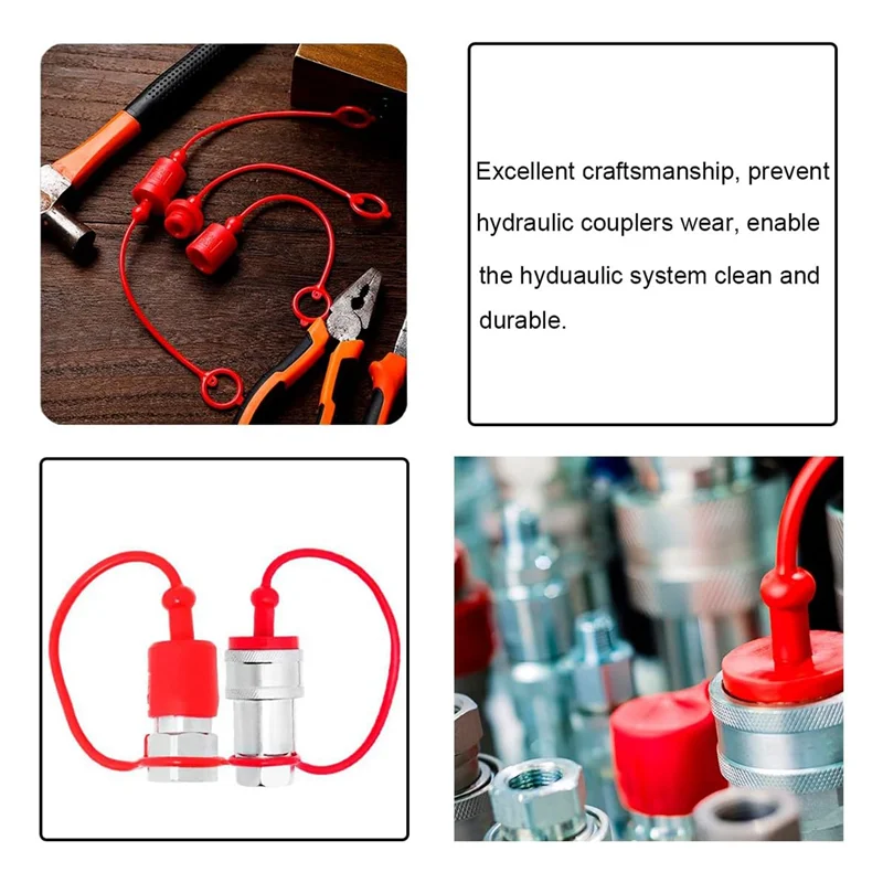 -B 1/2 hydraulische snelkoppeling mannelijke stofkap en vrouwelijke plugafdekking, past op hydraulische snelkoppelingskoppeling