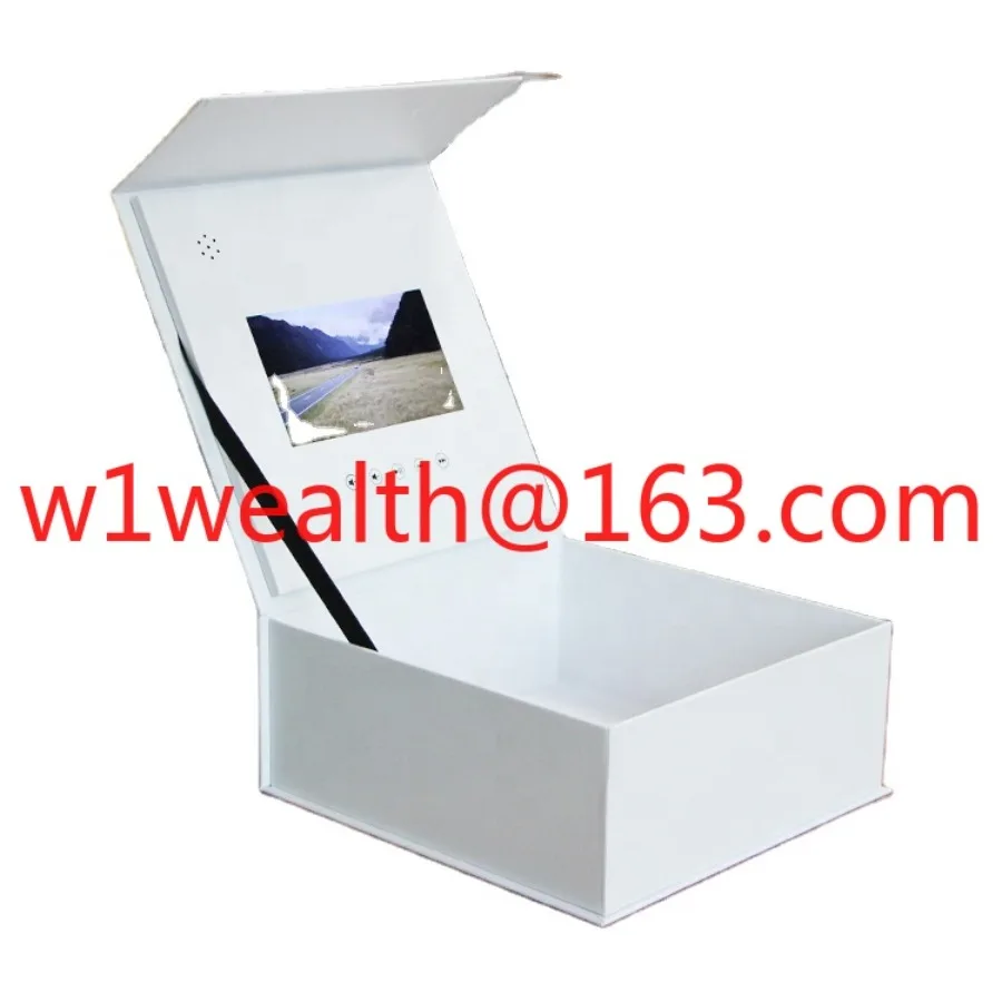 Custom Hand Made White Cardboard Paper Box 7 Inch Lcd Display Video Gift Box for Birthday Anniversary Promotional Luxury Jewelry