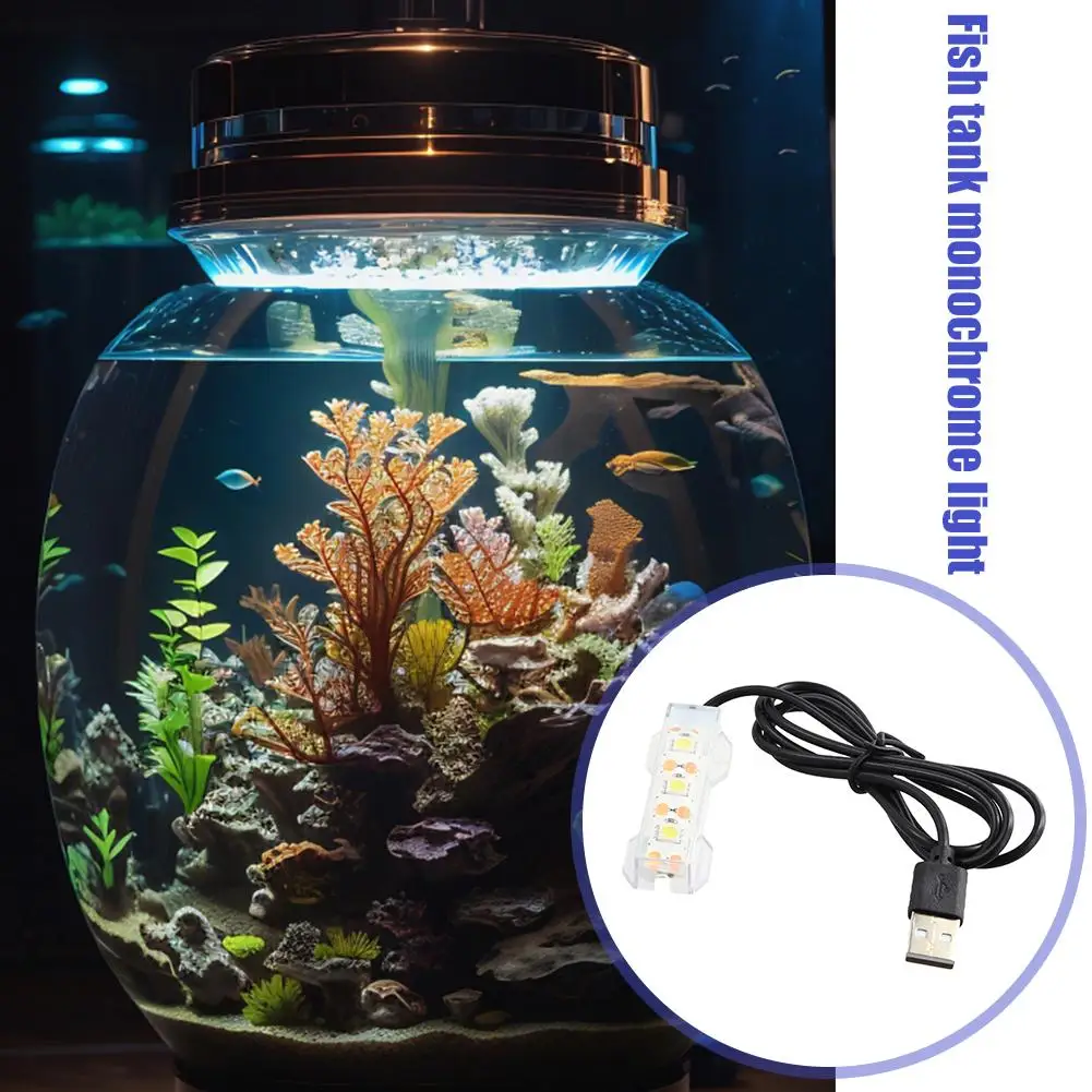 0.6W 5V Fish Tank Light Aquarium Landscape Decorative Lamps Accessories USB LED Desktop Lamp For Small Aquarium Plants Ligh V0O9