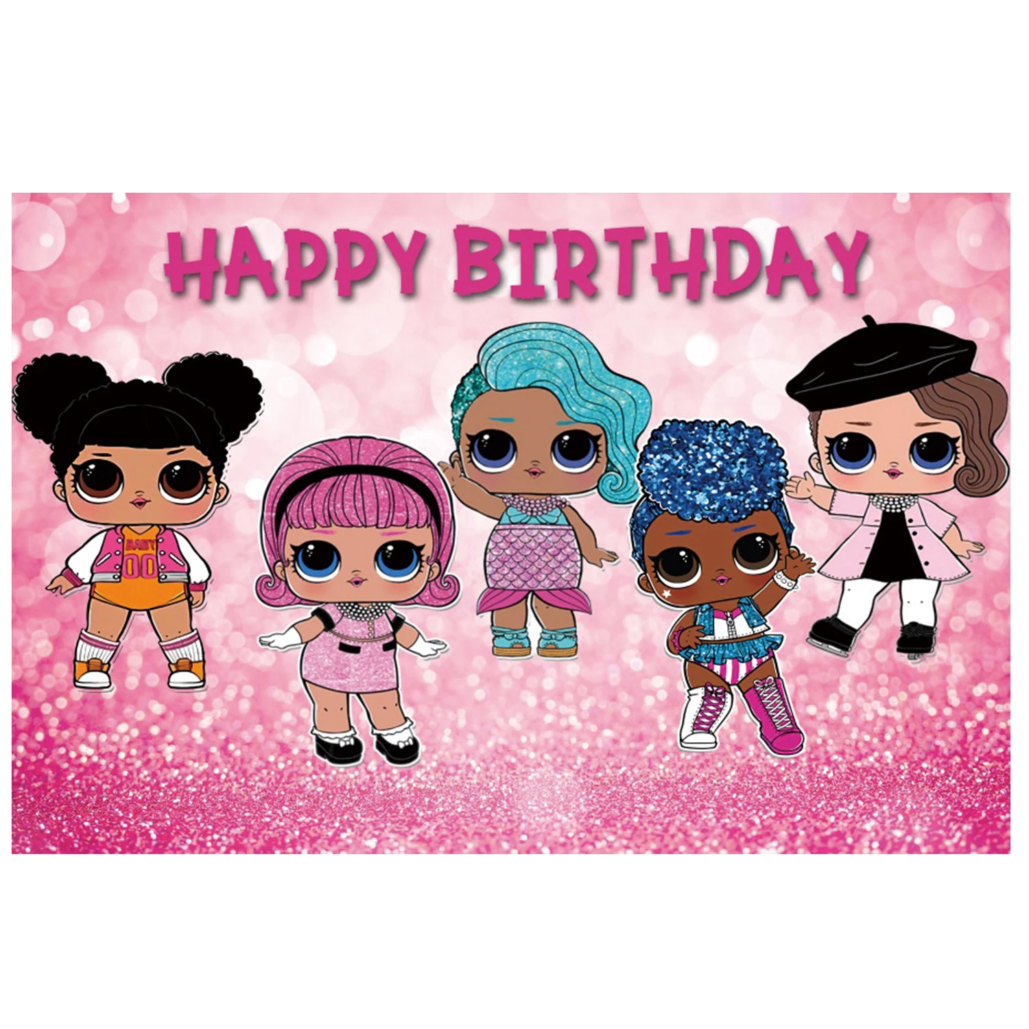 lol Tema bambola a sorpresa Doccia Gioco caldo Fondale in stoffa Compleanno per bambini Sfondo fotografico per decorazioni per feste Fondali per ragazzi