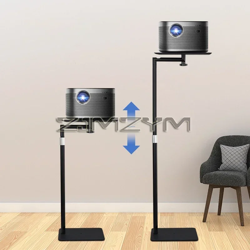 120CM Floor Projector Support Stand Metal Holder Multi-angle Adjustable 360° Rotating Projector Bracket for Film Video Projector