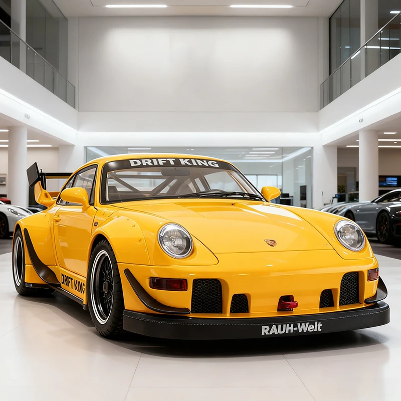 1:22 993 RWB 911 Supercar Alloy Model Alloy Car Model Sound and Light Pull Back Children's Toy Collectibles Birthday Gift