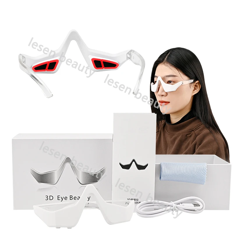 3D EMS Micro Current Mini Eye Beauty Device Red Light Therapy Under Eye Massager Patches Instrument Anti Aging Eye Care Device