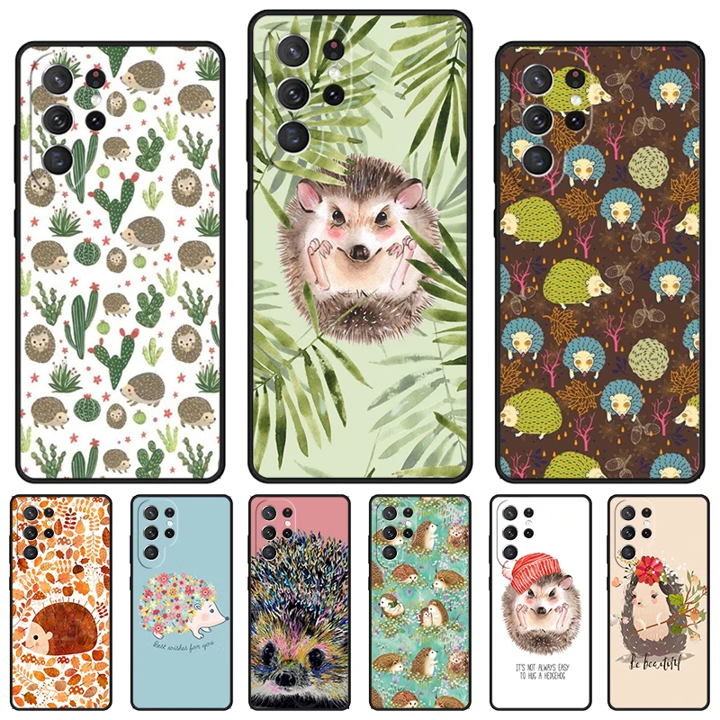 

Чехол для телефона Cute Hedgehog для Samsung Galaxy S24 S25 S23 S22 Ultra Note 10 20 Plus S20 S21 FE Cover