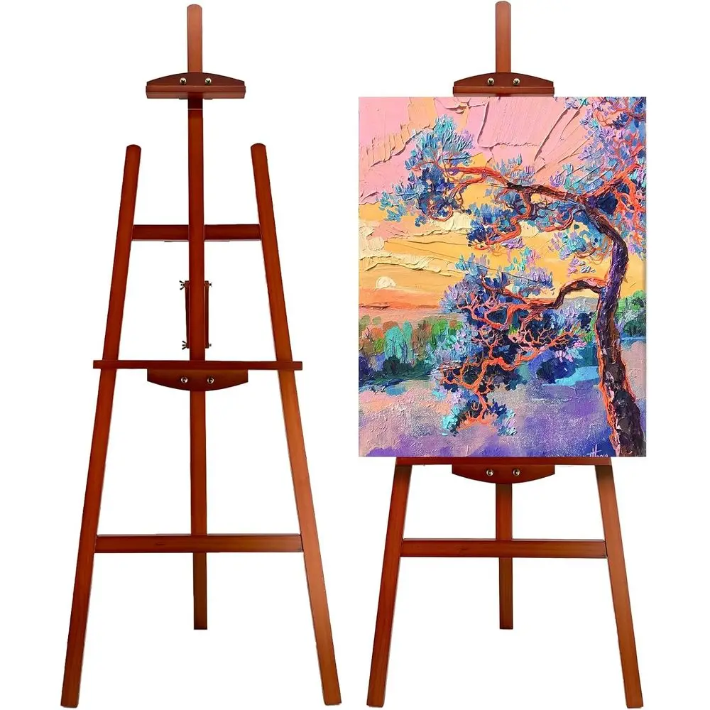 

Adjustable Wooden Painting Easel, Pine Art Easel Stand Hold up to 43'', Painting Canvas or Wedding Sign and Poster, Ding or Adul