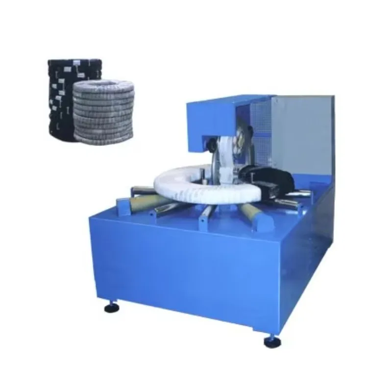 New Professional Horizontal Automatic Steel Packing Coil Wrapping Machine For Strap Rolls Tyres Tube Hose Coils Price