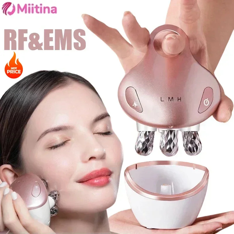 EMS 5 in 1 Facial Massager 4D Massage Head Home Use Facial Device Promote Face Cream Absorption 5Light Color Modes Beauty Tools