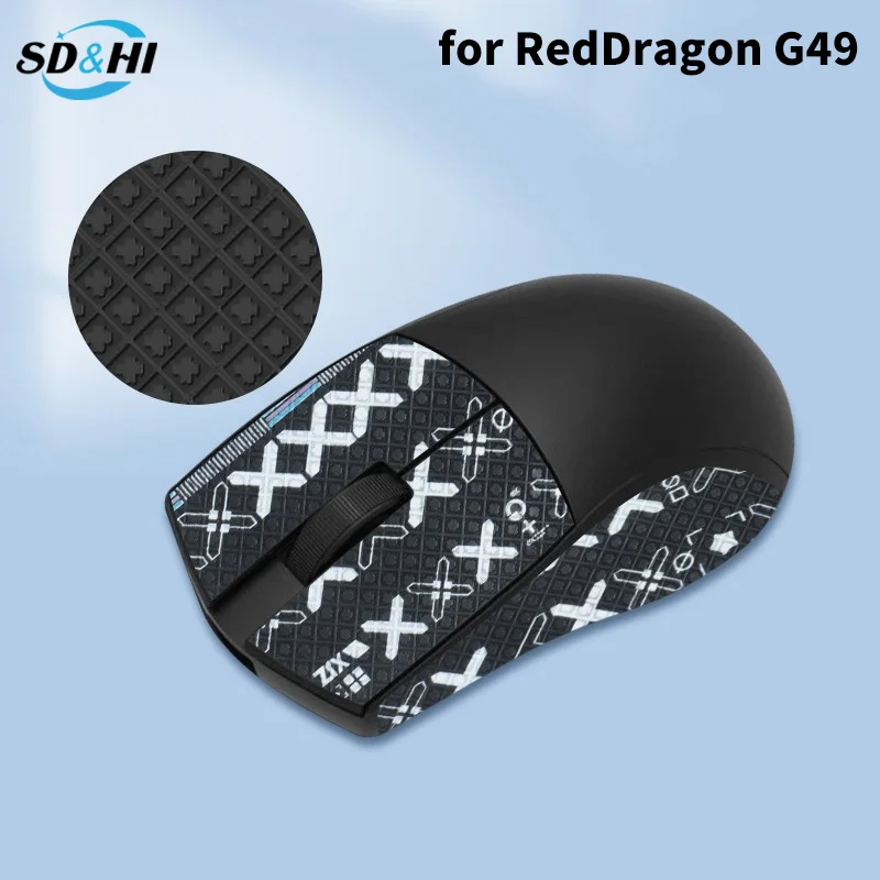 Anti-deslizamento mouse grip fita skate adesivo para reddragon g49 gaming mouse desktop gamer antiderrapante sugar suor acessórios