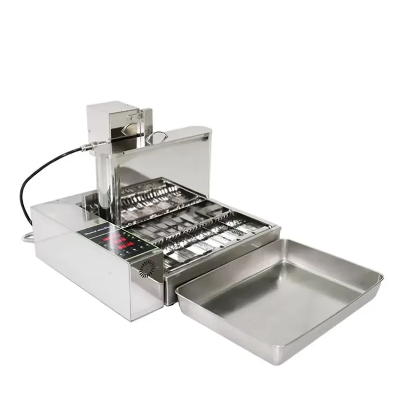 Electric 4 Rows/6 Rows Automatic Berliner Donut Making Machine With Fryer Commercial Mini Doughnut Maker