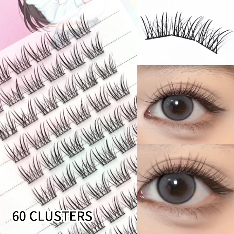 Ciglia finte senza colla Life Girls, tre gradini sul trucco, facilmente ingrandiscono gli occhi, simulano le ciglia finte, naturali sulla fotocamera