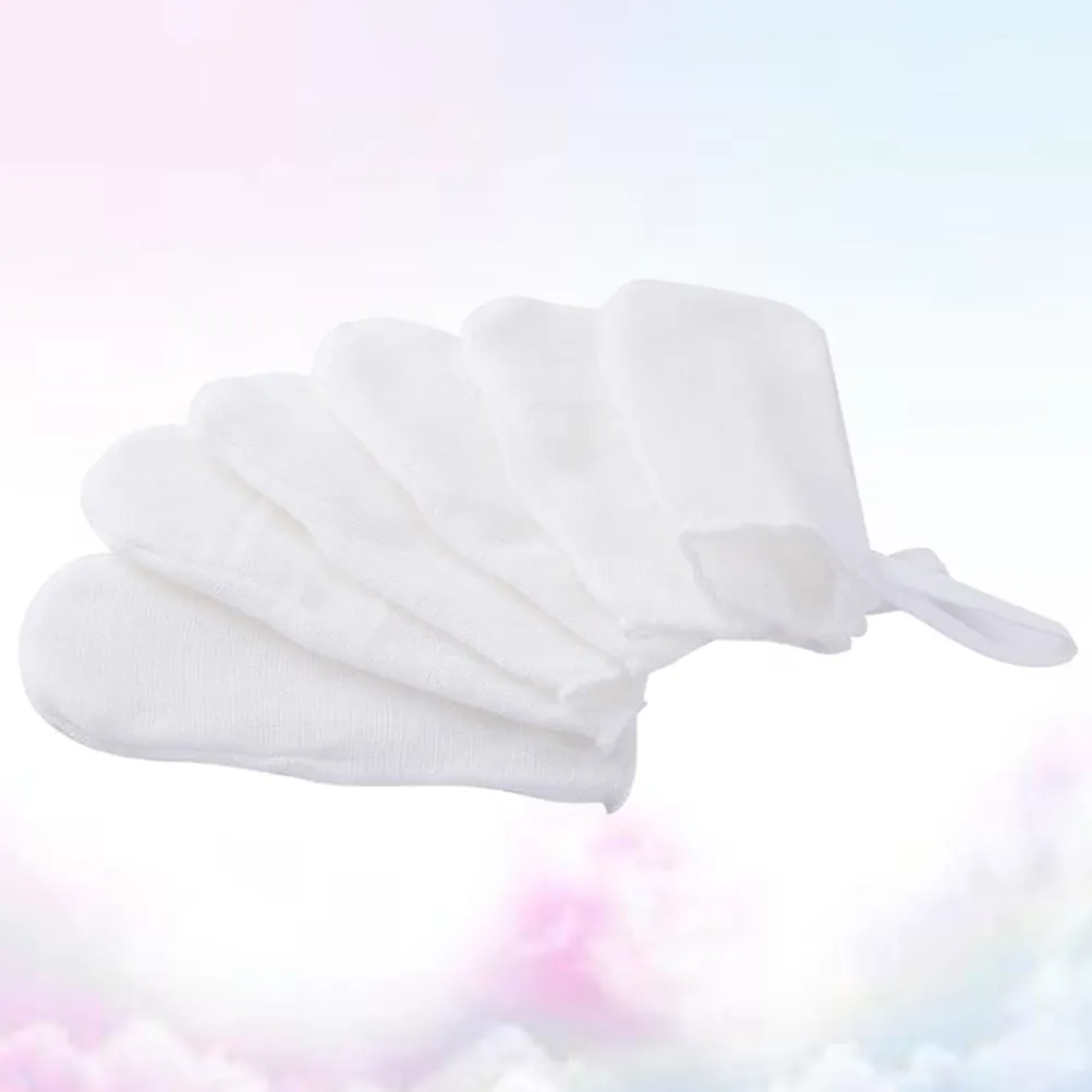 

6Pcs Baby Toothbrush Finger Glove Design Sterilized Gauze Cover Adjustable Drawstring for Newborn to 24 Months Oral Care