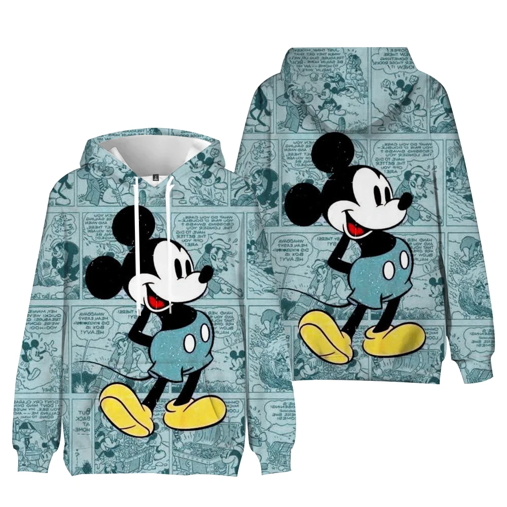 2024 New Street Boys Girls Hoodie Plush Sweatshirt Mickey Minnie Cartoon Disney Brand Fashion Round Neck Ladies Pullover Hoodie