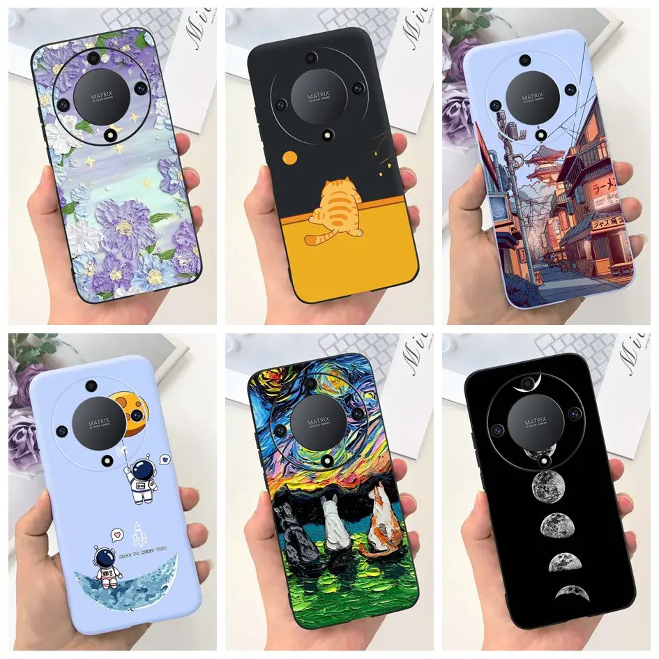 For Honor Magic 5 Lite Case Lovely Cartoon Flower Slim Soft Silicone Phone Cover For Honor X9b X9a RMO-NX1 Funda X 9a X 9b Coque