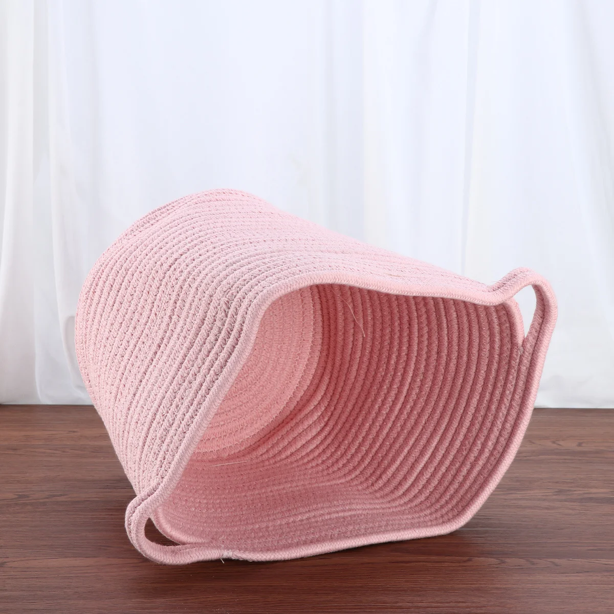 

Cotton Storage Bins Pink Large Laundry Snack Organizer Basket For Room Closet Clothes Craft Container